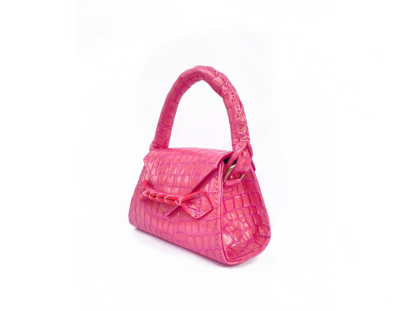 PINK PATENT CROC MICRO ESE TOP HANDLE